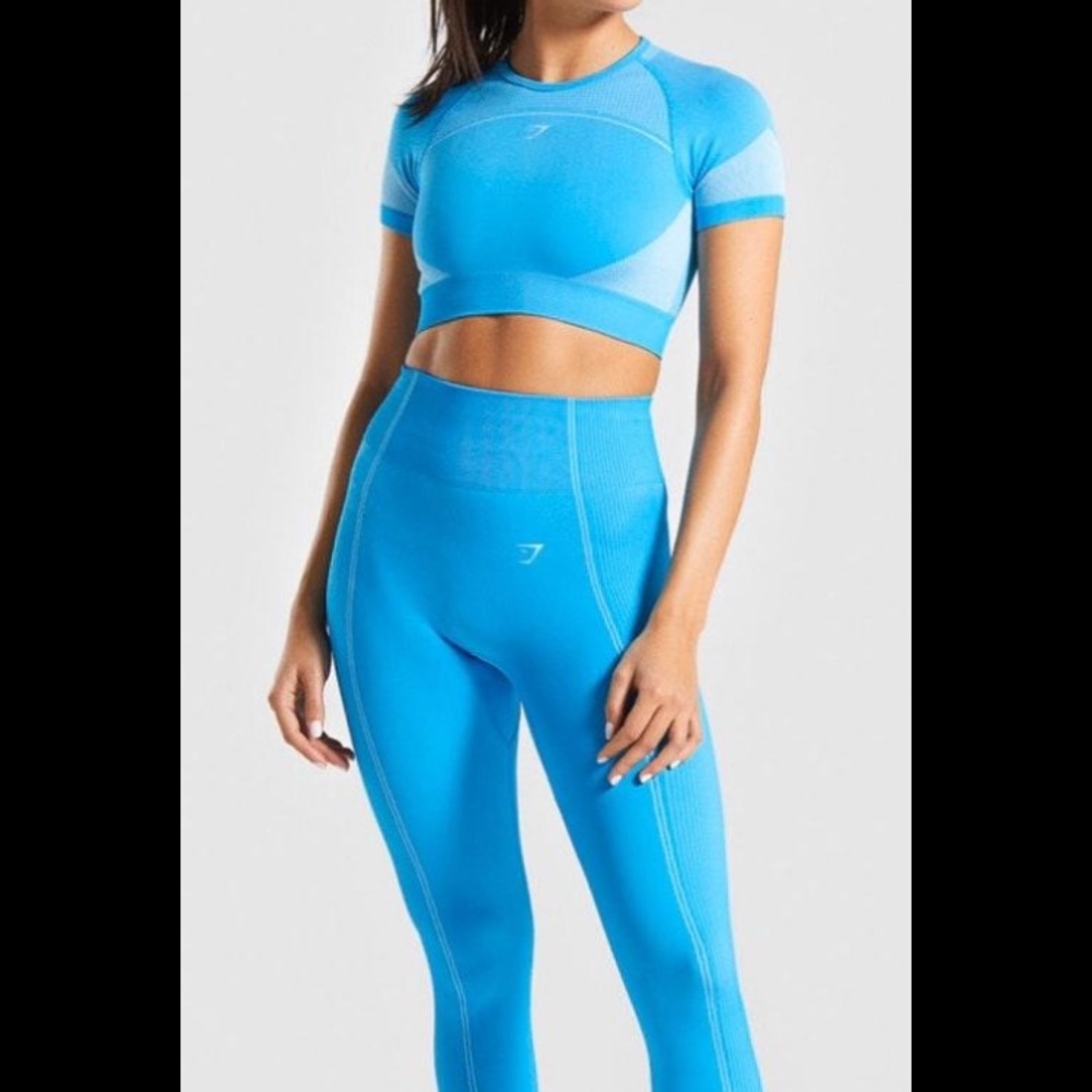 Gymshark ultra blue seamless set